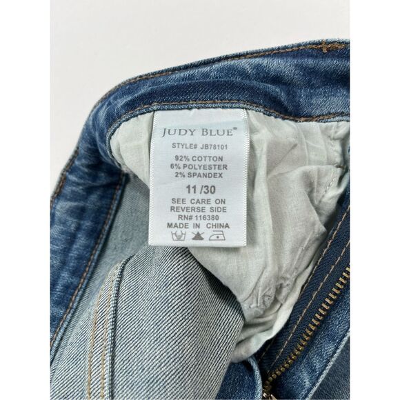 Judy Blue Skinny Fit Capri Jeans Women's Size 11/30 Medium Wash Stretch JB78101 - Picture 4 of 8